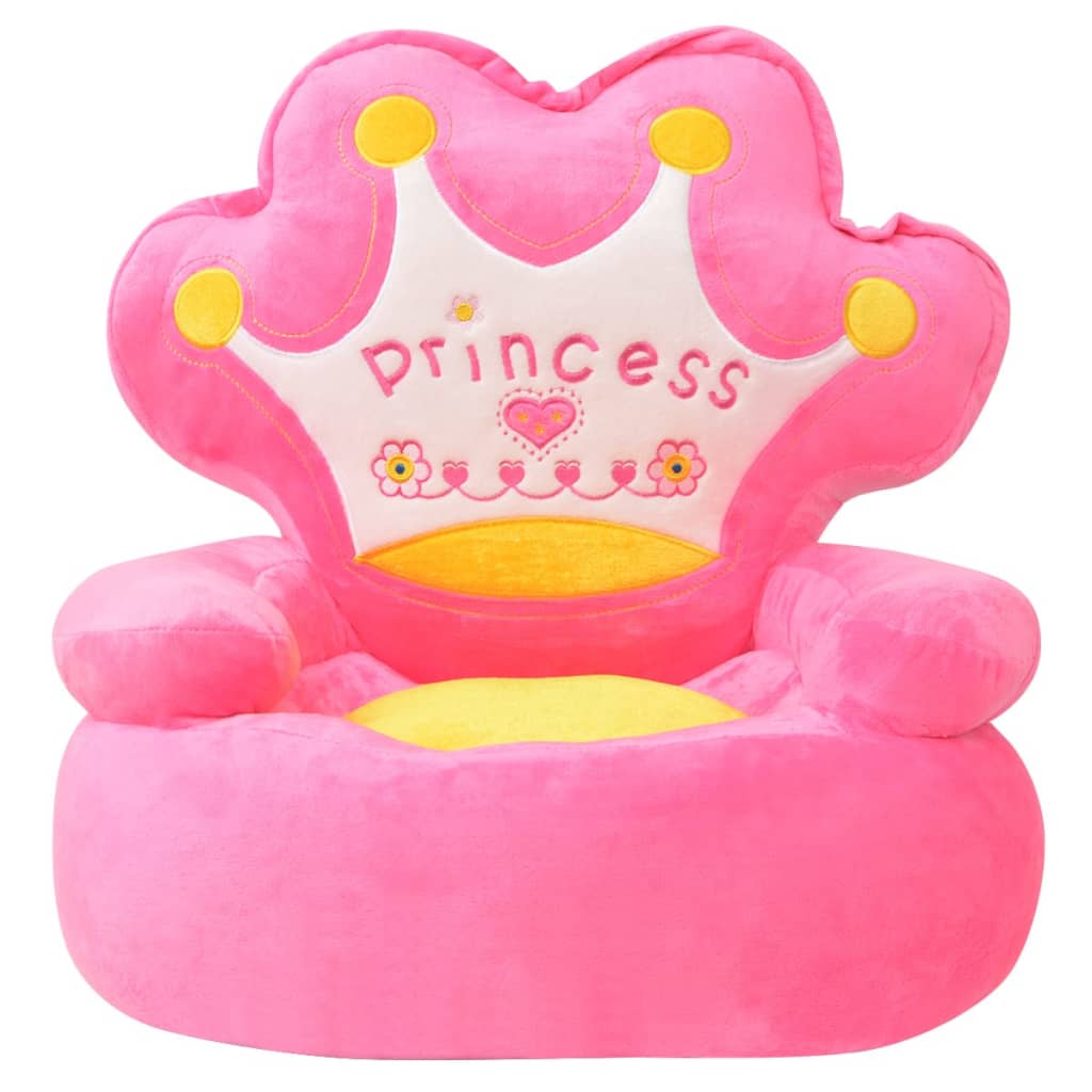 Detské plyšové kreslo "Princess", ružové