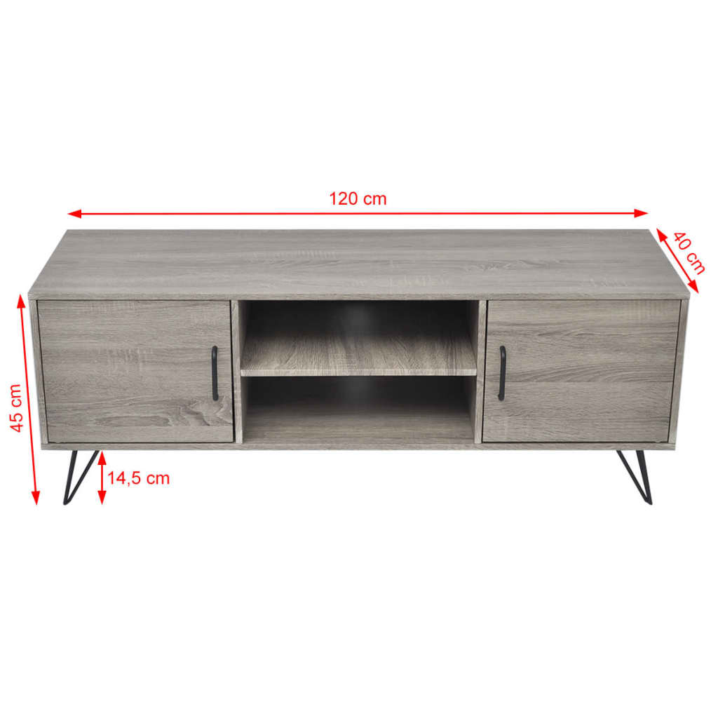 TV skrinka 120x40x45 cm, sivá