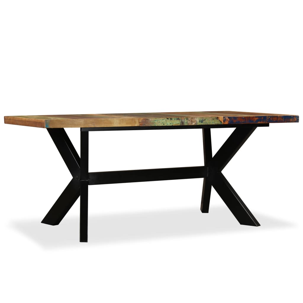 Jedálenský stôl, recyklovaný masív a oceľ 180 cm