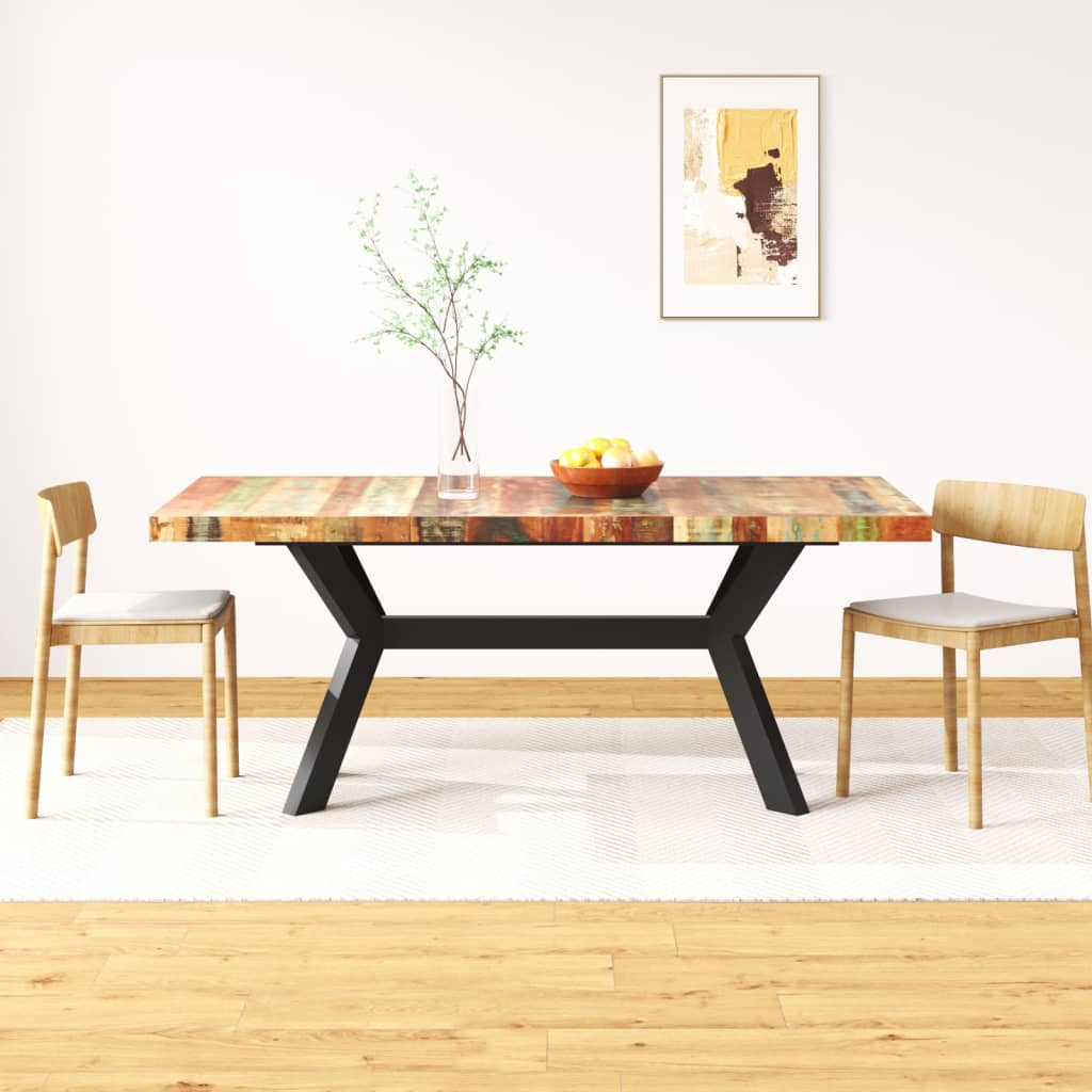 Jedálenský stôl, recyklovaný masív a oceľ 180 cm