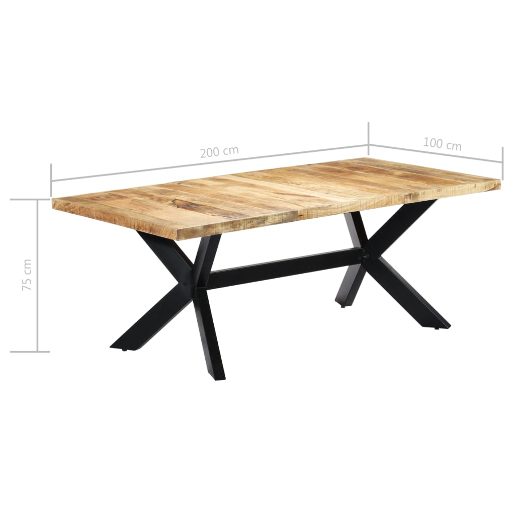Jedálenský stôl 200x100x75 cm masívne mangovníkové drevo