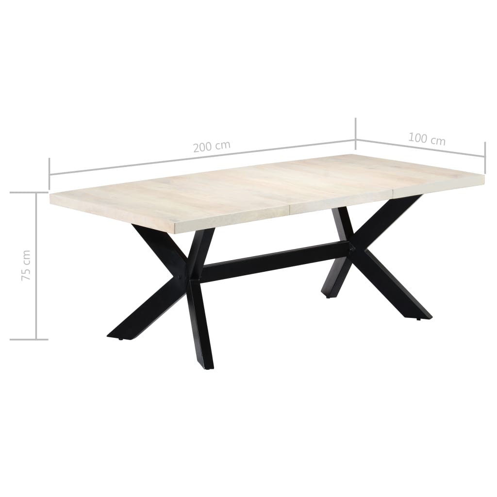 Jedálenský stôl 200x100x75 cm masívne mangovníkové drevo