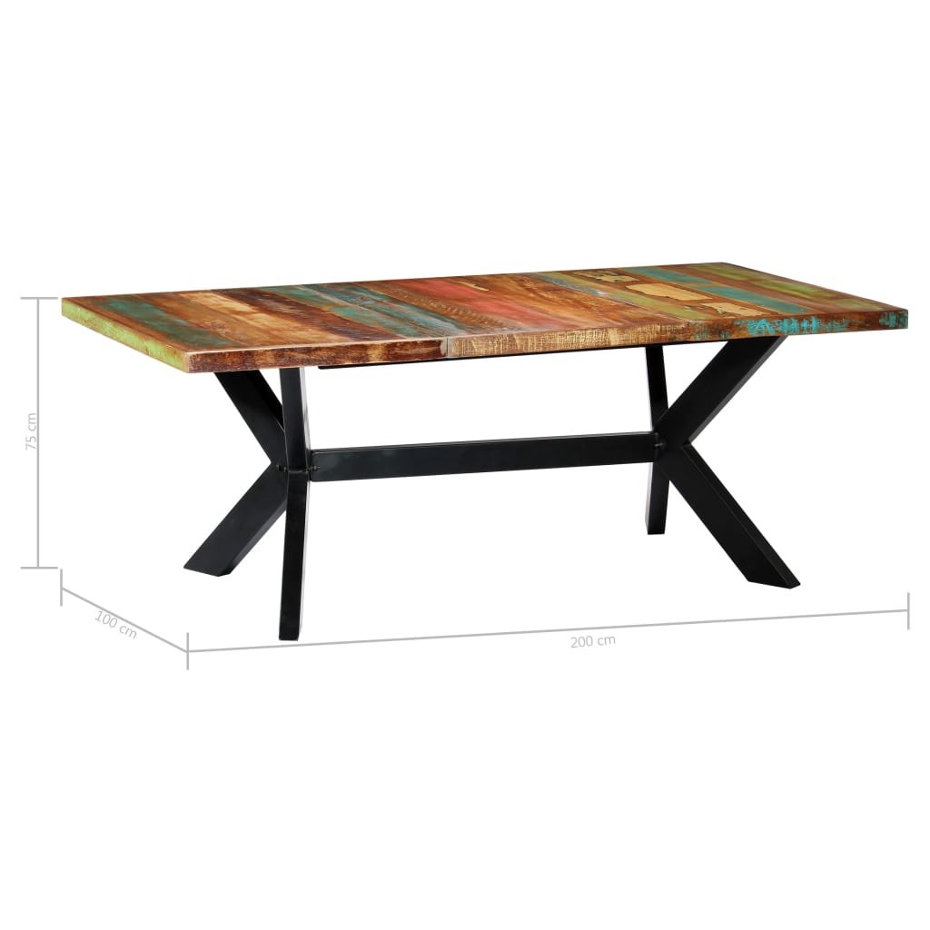 Jedálenský stôl 200x100x75 cm, recyklovaný masív