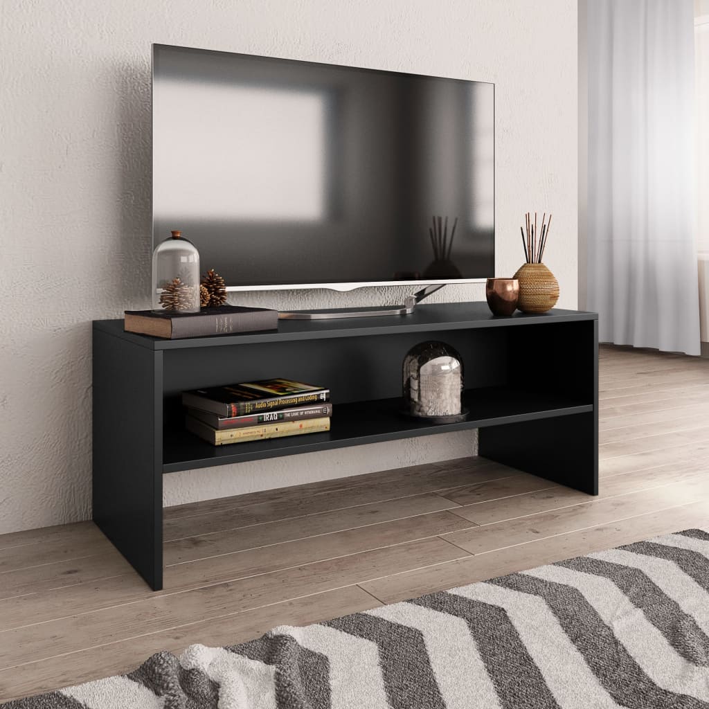 TV skrinka, čierna 100x40x40 cm, kompozitné drevo