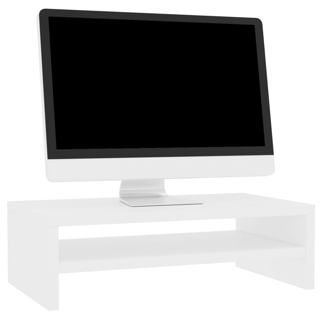 Stojan na monitor, biely 42x24x13 cm, kompozitné drevo