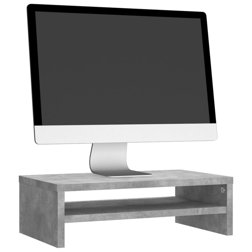 Stojan na monitor, betónovo sivý 42x24x13 cm, kompozitné drevo