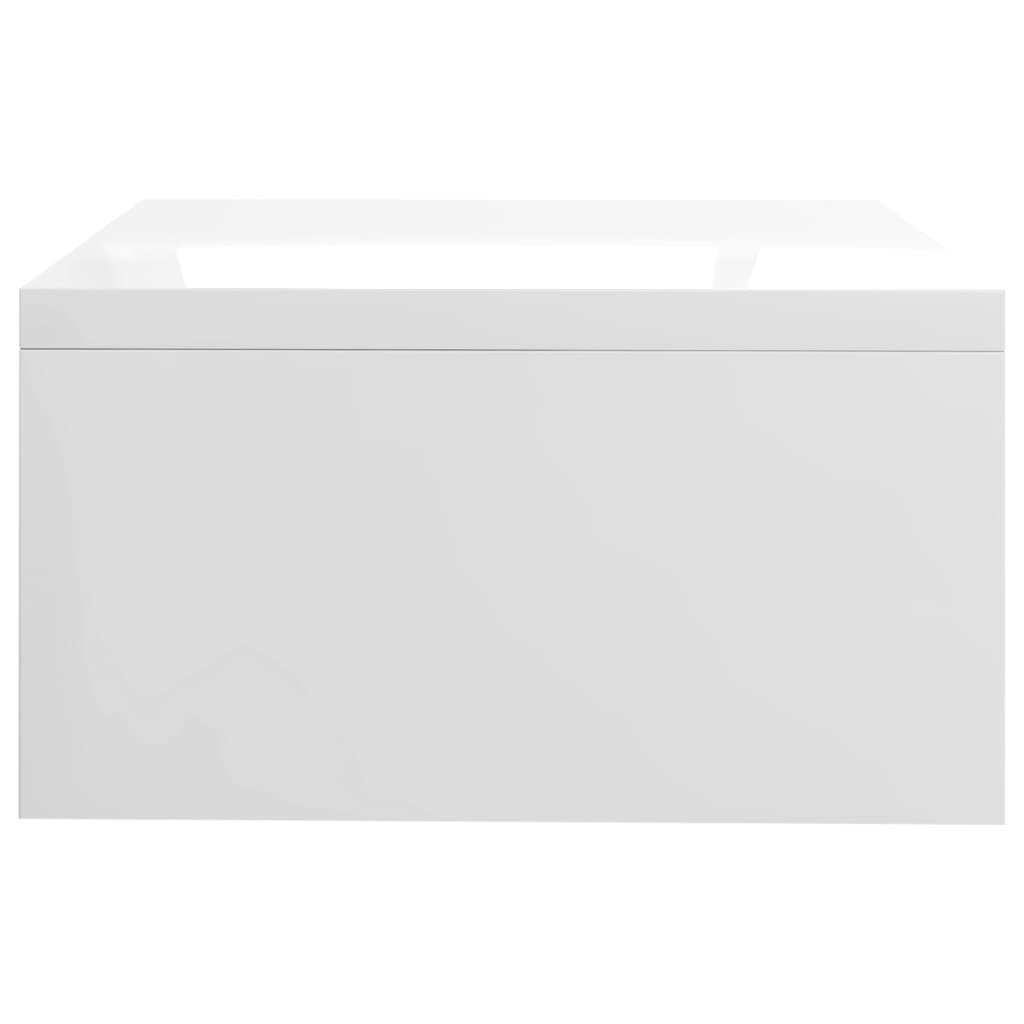 Stojan na monitor, lesklý biely 42x24x13 cm, kompozitné drevo