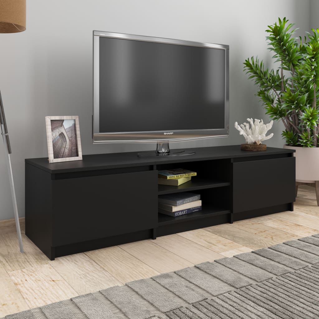 TV skrinka, čierna 140x40x35,5 cm, kompozitné drevo