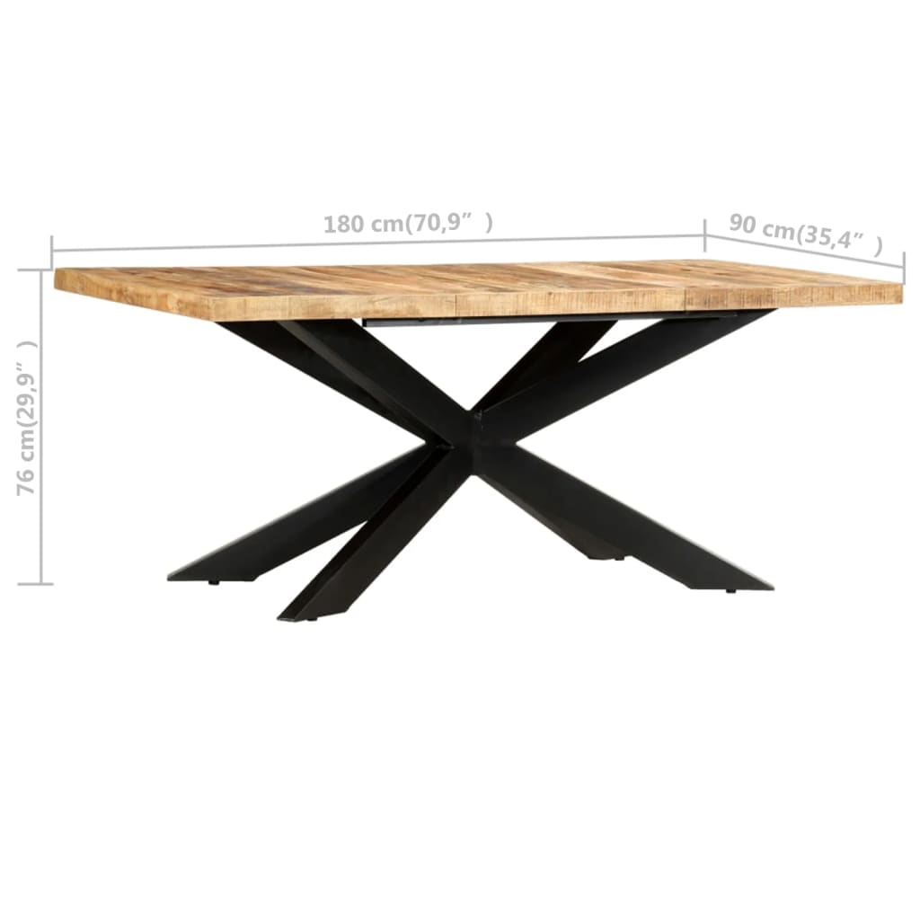 Jedálenský stôl 180x90x76 cm surový mangovníkový masív