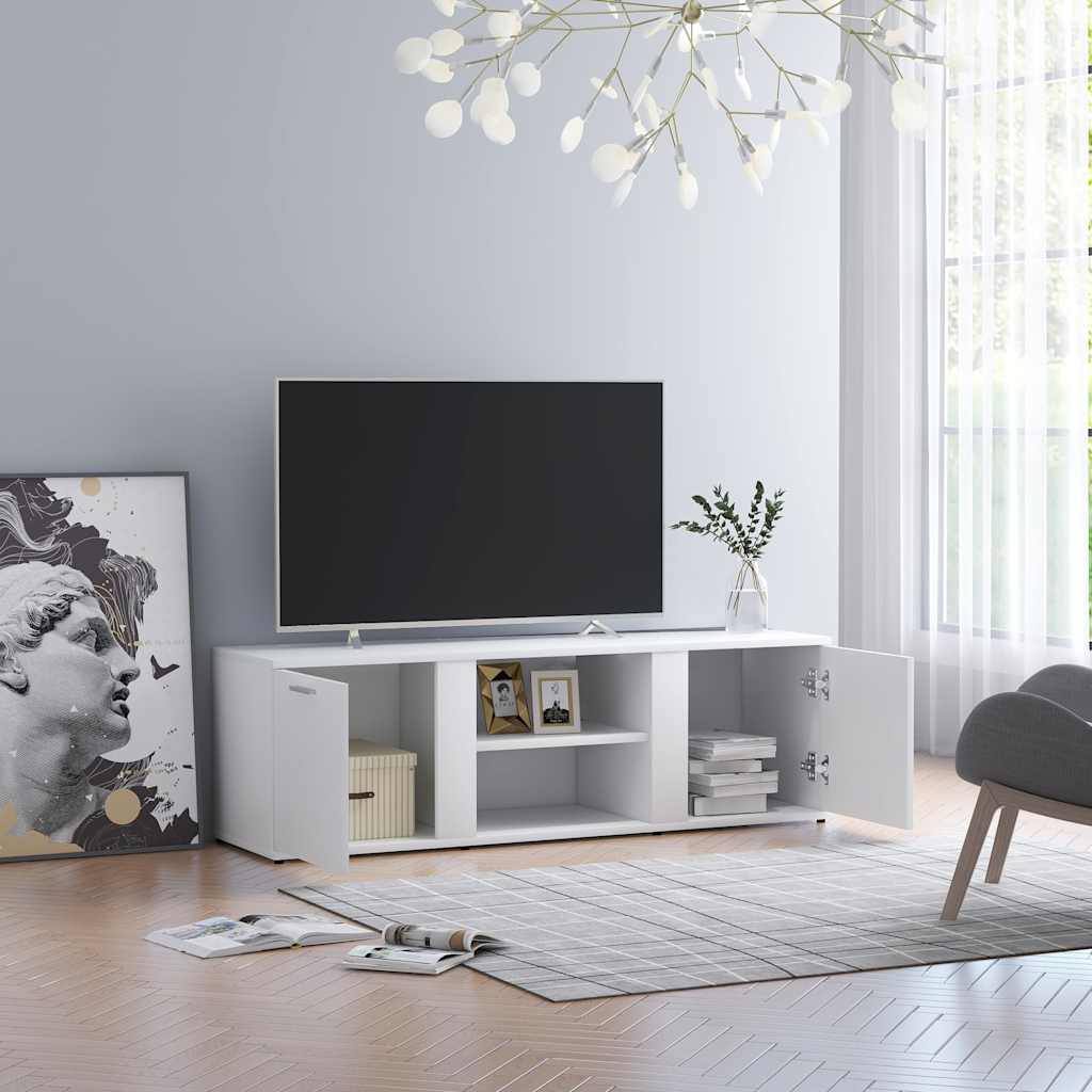 TV skrinka, biela 120x34x37 cm, kompozitné drevo
