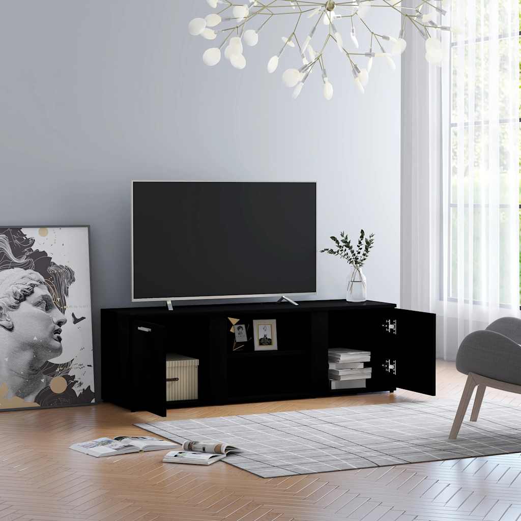 TV skrinka, čierna 120x34x37 cm, kompozitné drevo