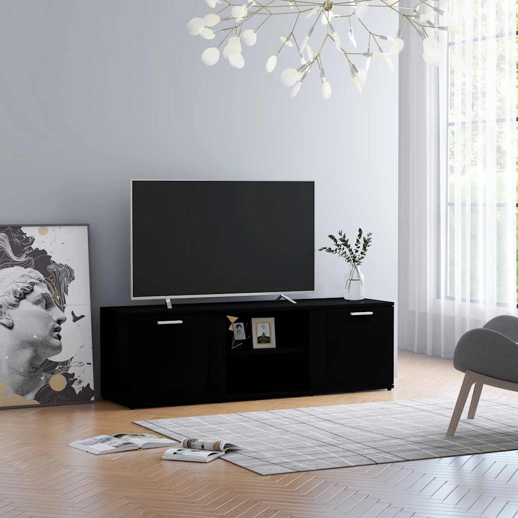 TV skrinka, čierna 120x34x37 cm, kompozitné drevo