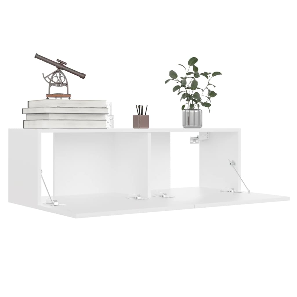 TV skrinka, biela 100x30x30 cm, kompozitné drevo