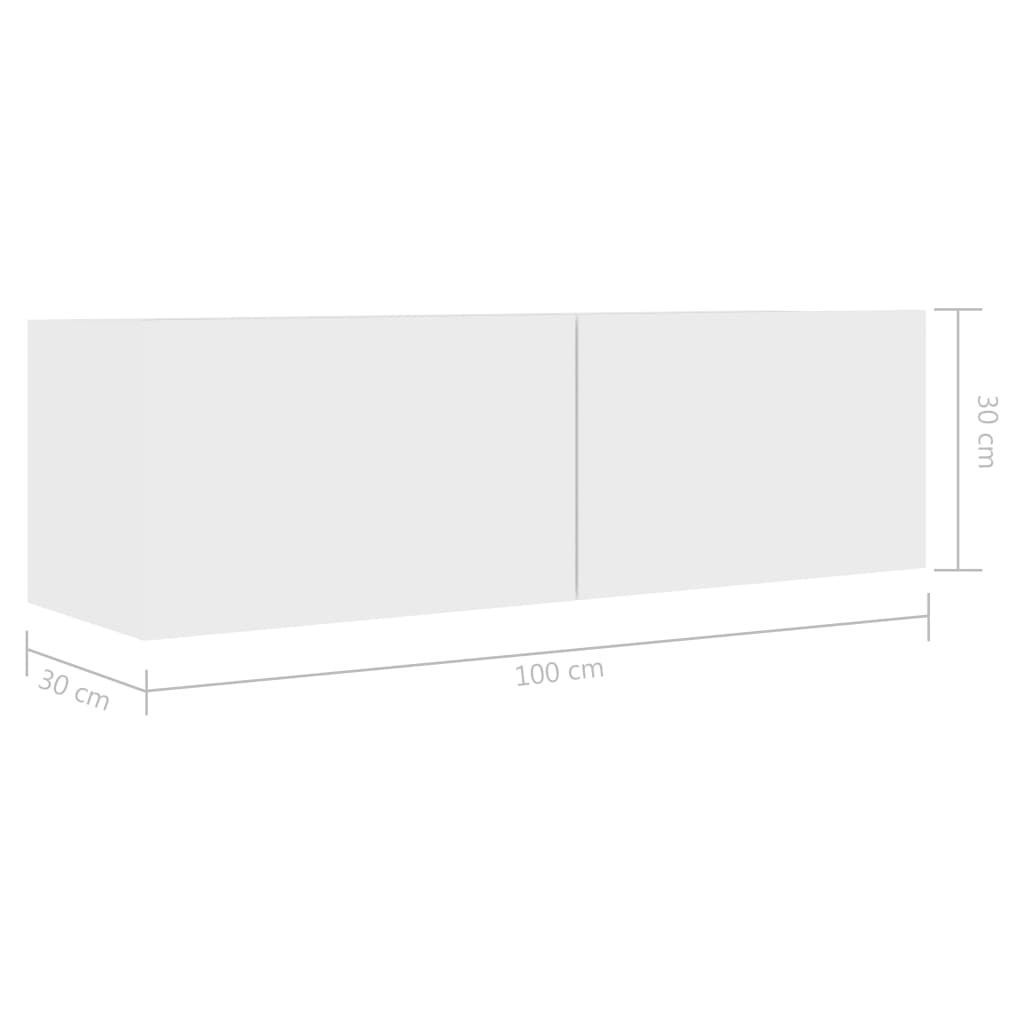 TV skrinka, biela 100x30x30 cm, kompozitné drevo