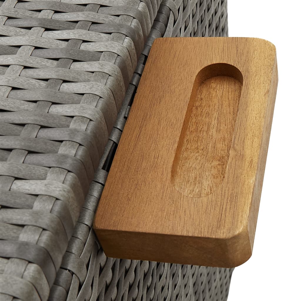 Záhradný úložný box, svetlosivý 120x65x61 cm, polyratan