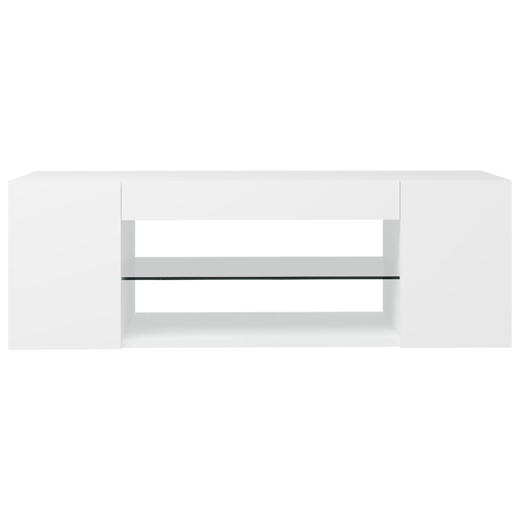 TV skrinka s LED svetlami biela 90x39x30 cm