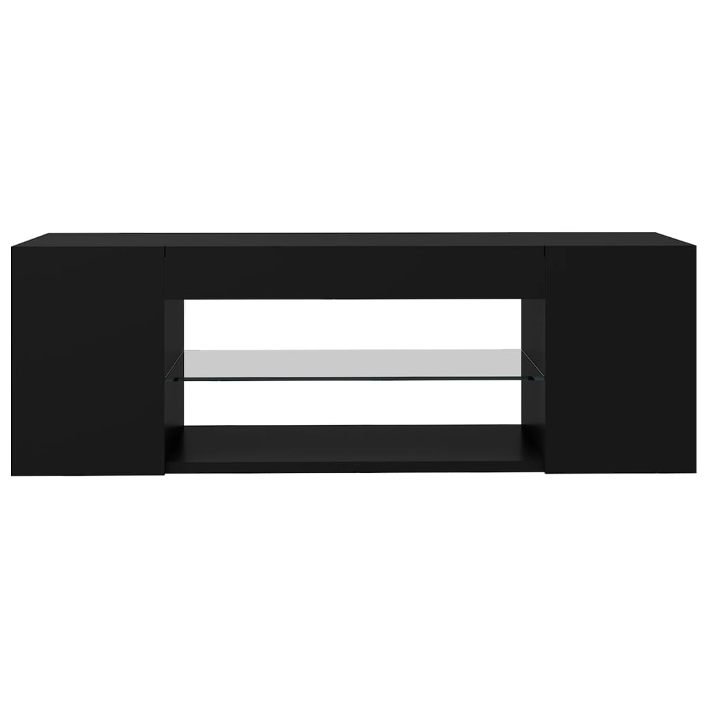 TV skrinka s LED svetlami čierna 90x39x30 cm