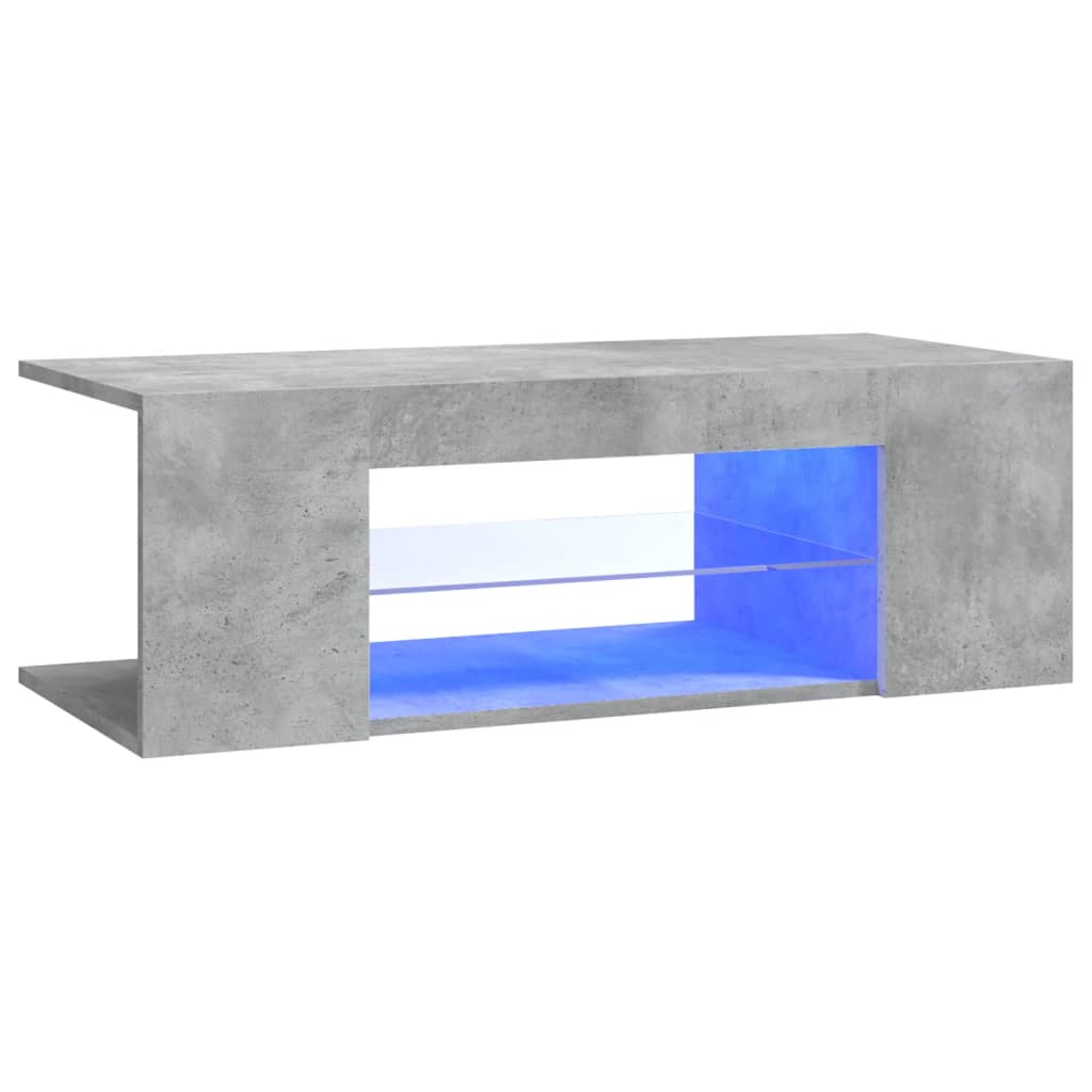 TV skrinka s LED svetlami betónová sivá 90x39x30 cm