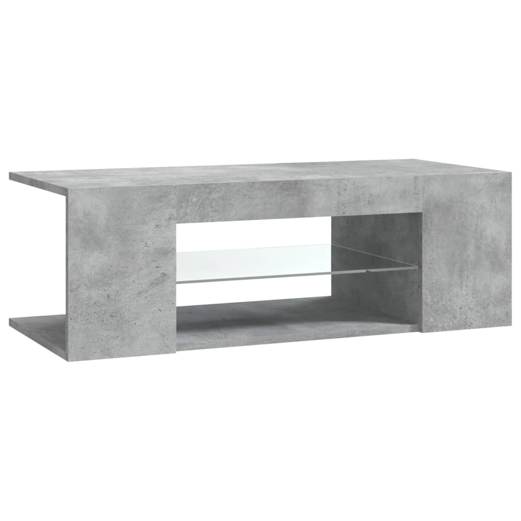 TV skrinka s LED svetlami betónová sivá 90x39x30 cm