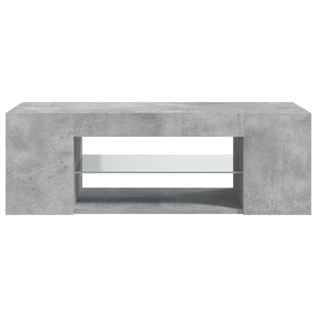 TV skrinka s LED svetlami betónová sivá 90x39x30 cm
