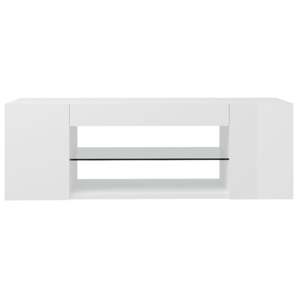 TV skrinka s LED svetlami lesklá biela 90x39x30 cm