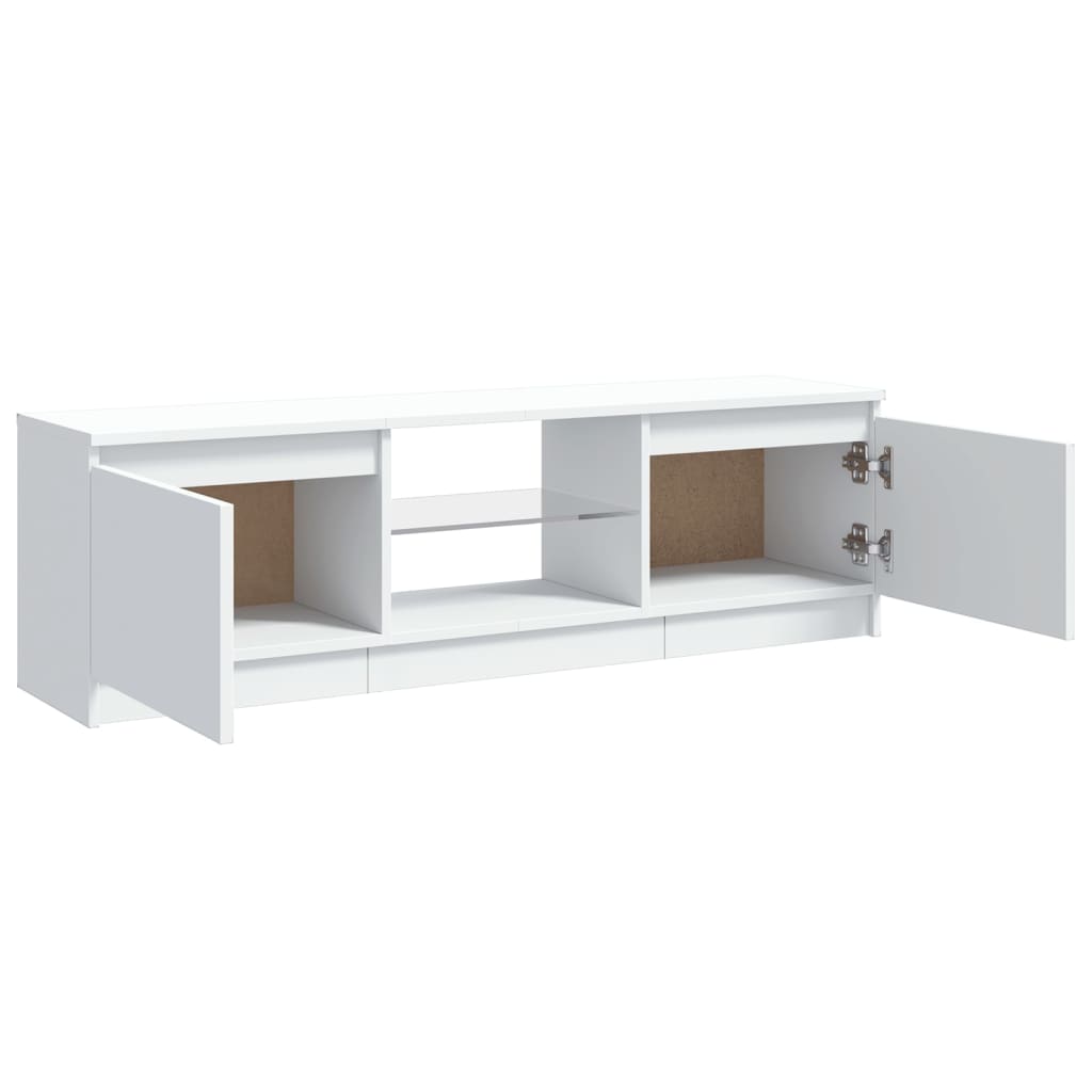 TV skrinka s LED svetlami biela 120x30x35,5 cm