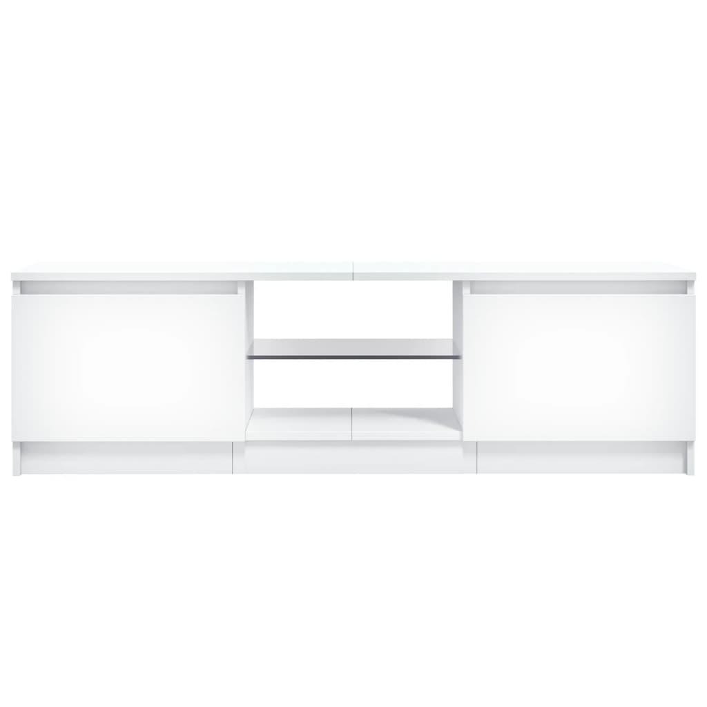 TV skrinka s LED svetlami biela 120x30x35,5 cm