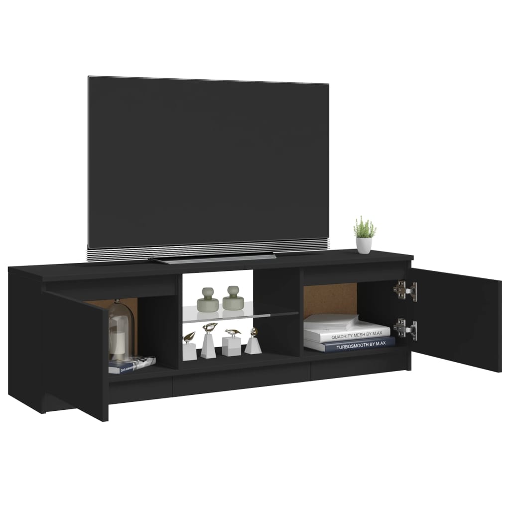 TV skrinka s LED svetlami čierna 120x30x35,5 cm