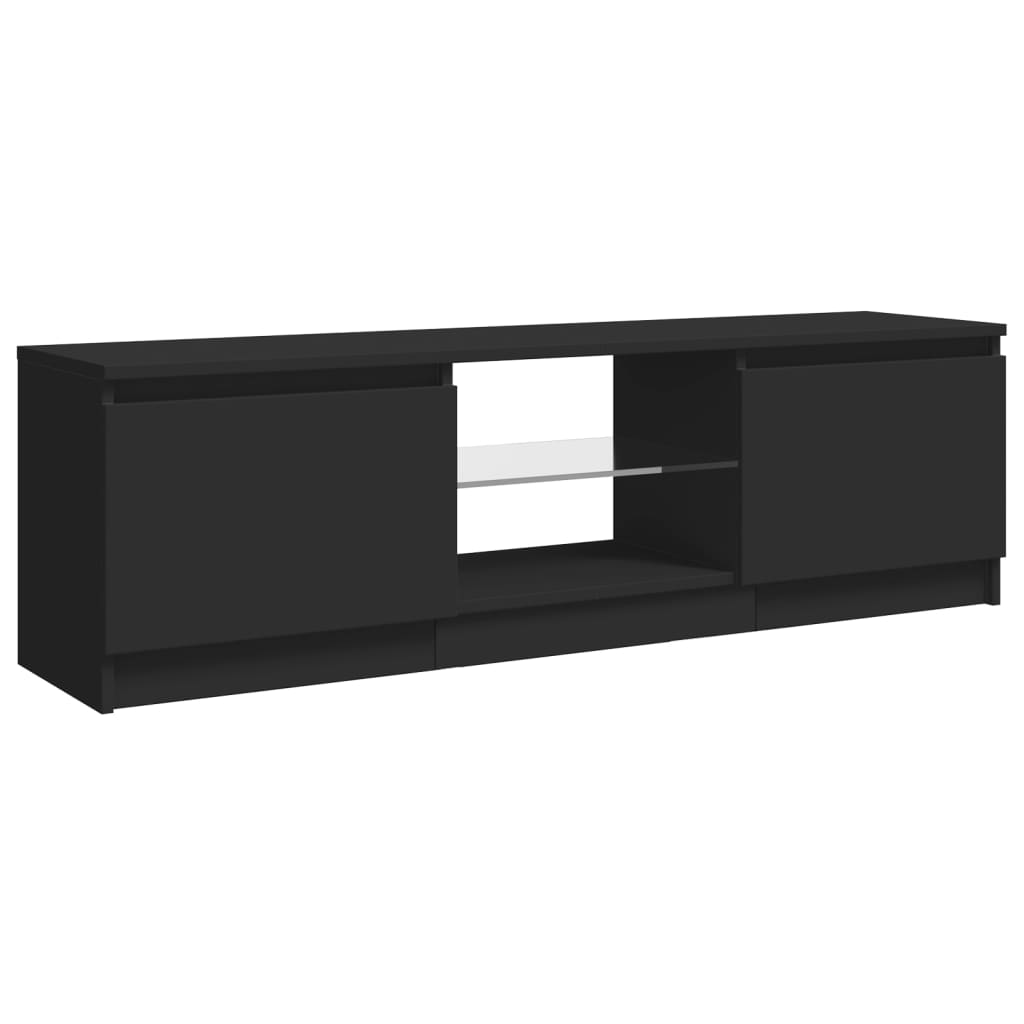 TV skrinka s LED svetlami čierna 120x30x35,5 cm