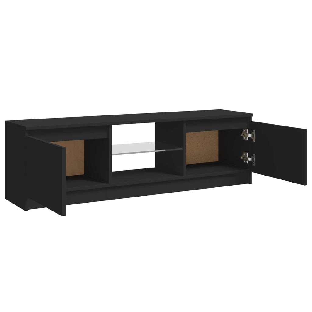 TV skrinka s LED svetlami čierna 120x30x35,5 cm