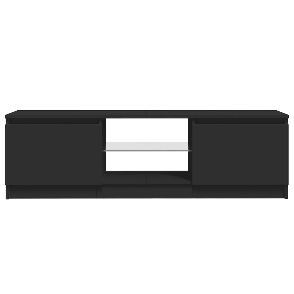 TV skrinka s LED svetlami čierna 120x30x35,5 cm