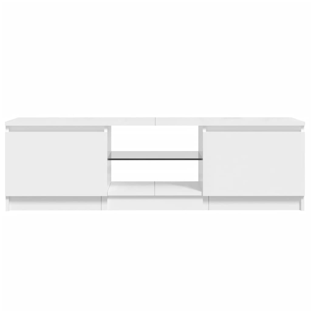 TV skrinka s LED svetlami lesklá biela 120x30x35,5 cm