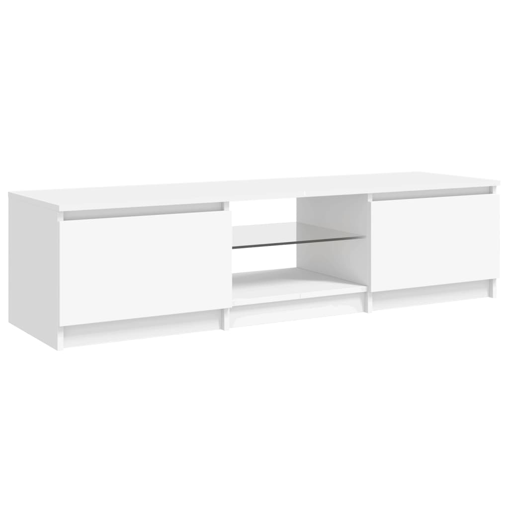 TV skrinka s LED svetlami biela 140x40x35,5 cm
