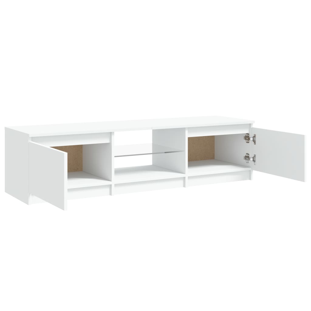 TV skrinka s LED svetlami biela 140x40x35,5 cm