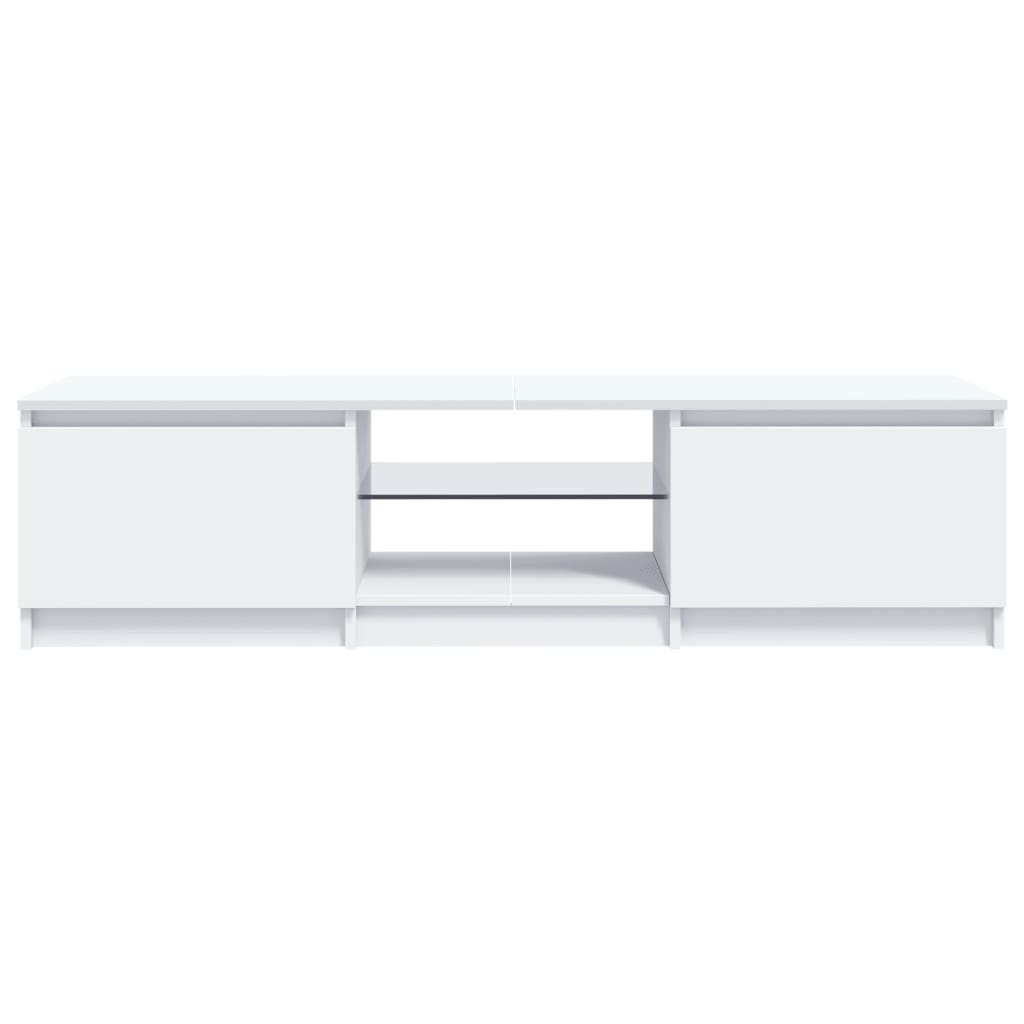 TV skrinka s LED svetlami biela 140x40x35,5 cm
