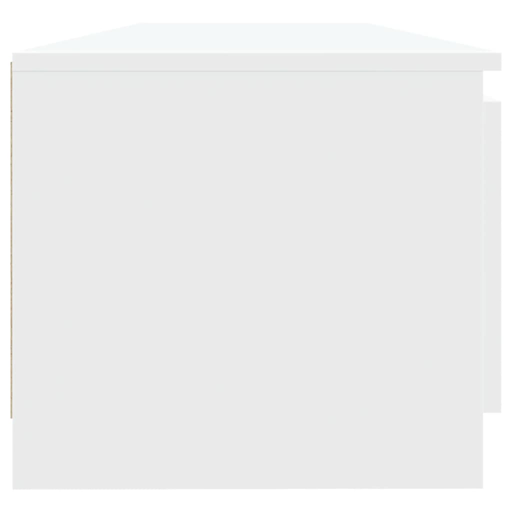 TV skrinka s LED svetlami biela 140x40x35,5 cm