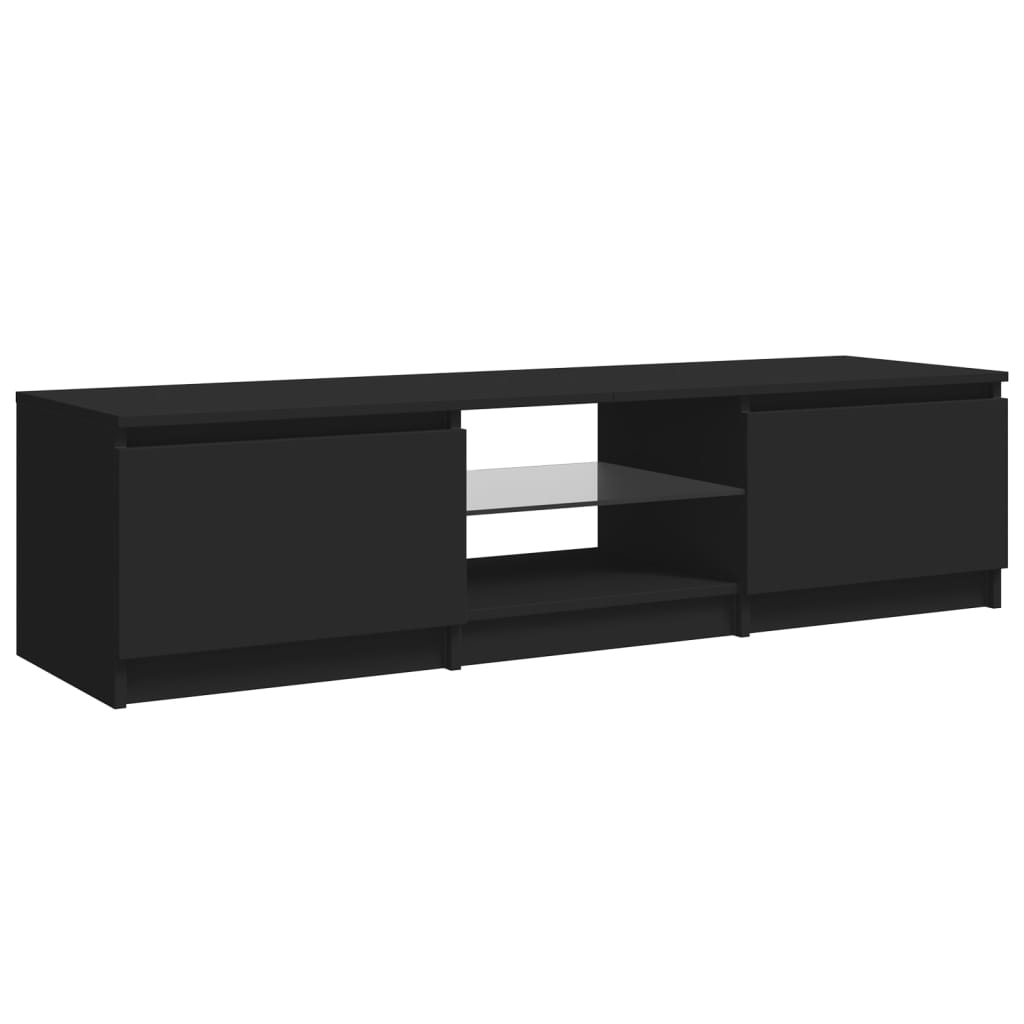 TV skrinka s LED svetlami čierna 140x40x35,5 cm