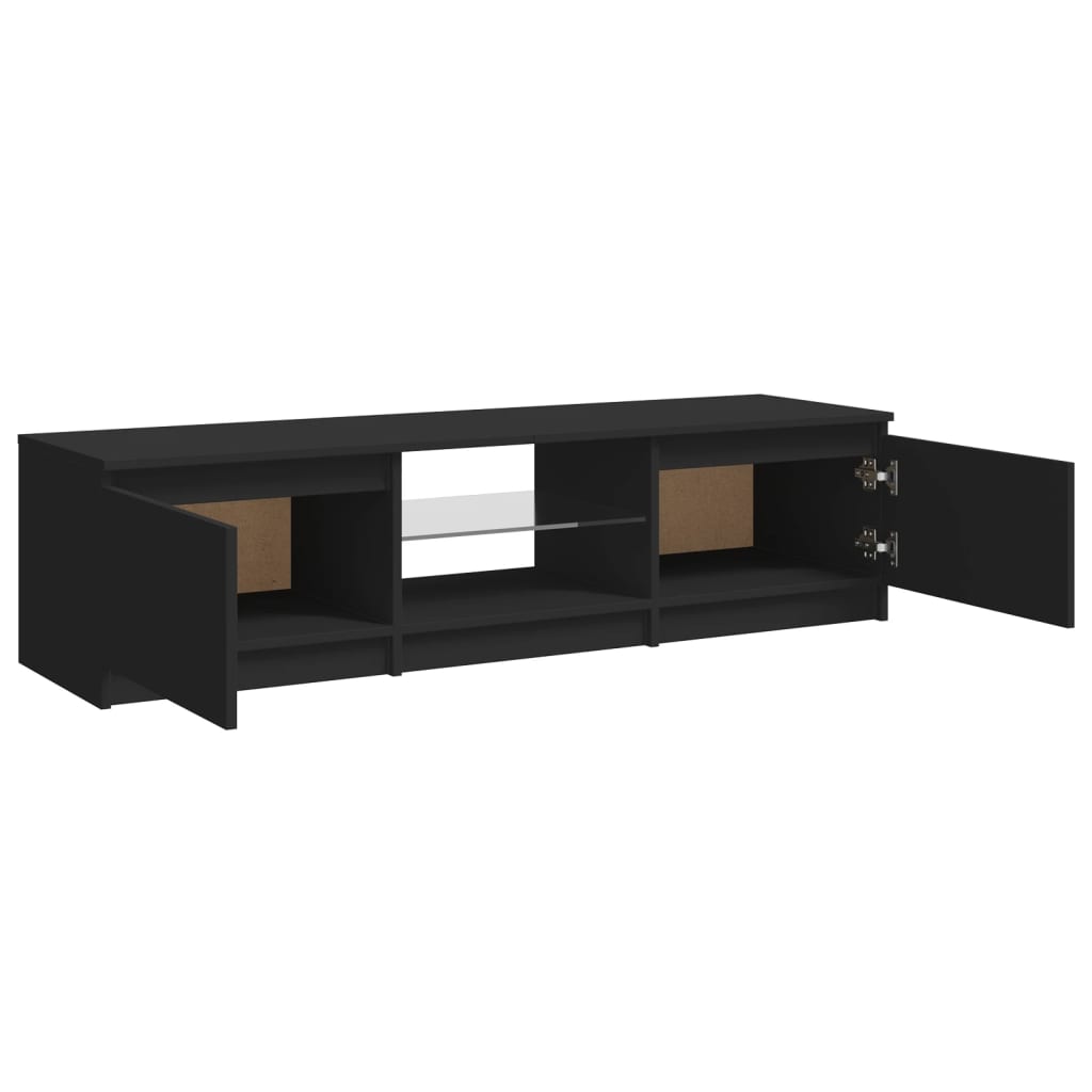 TV skrinka s LED svetlami čierna 140x40x35,5 cm