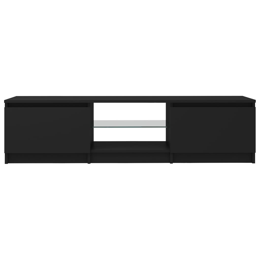 TV skrinka s LED svetlami čierna 140x40x35,5 cm