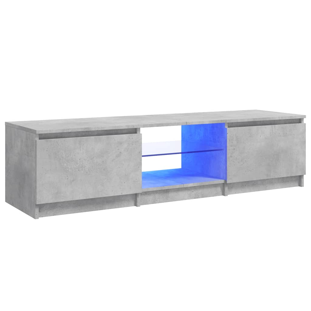 TV skrinka s LED svetlami betónovo-sivá 140x40x35,5 cm