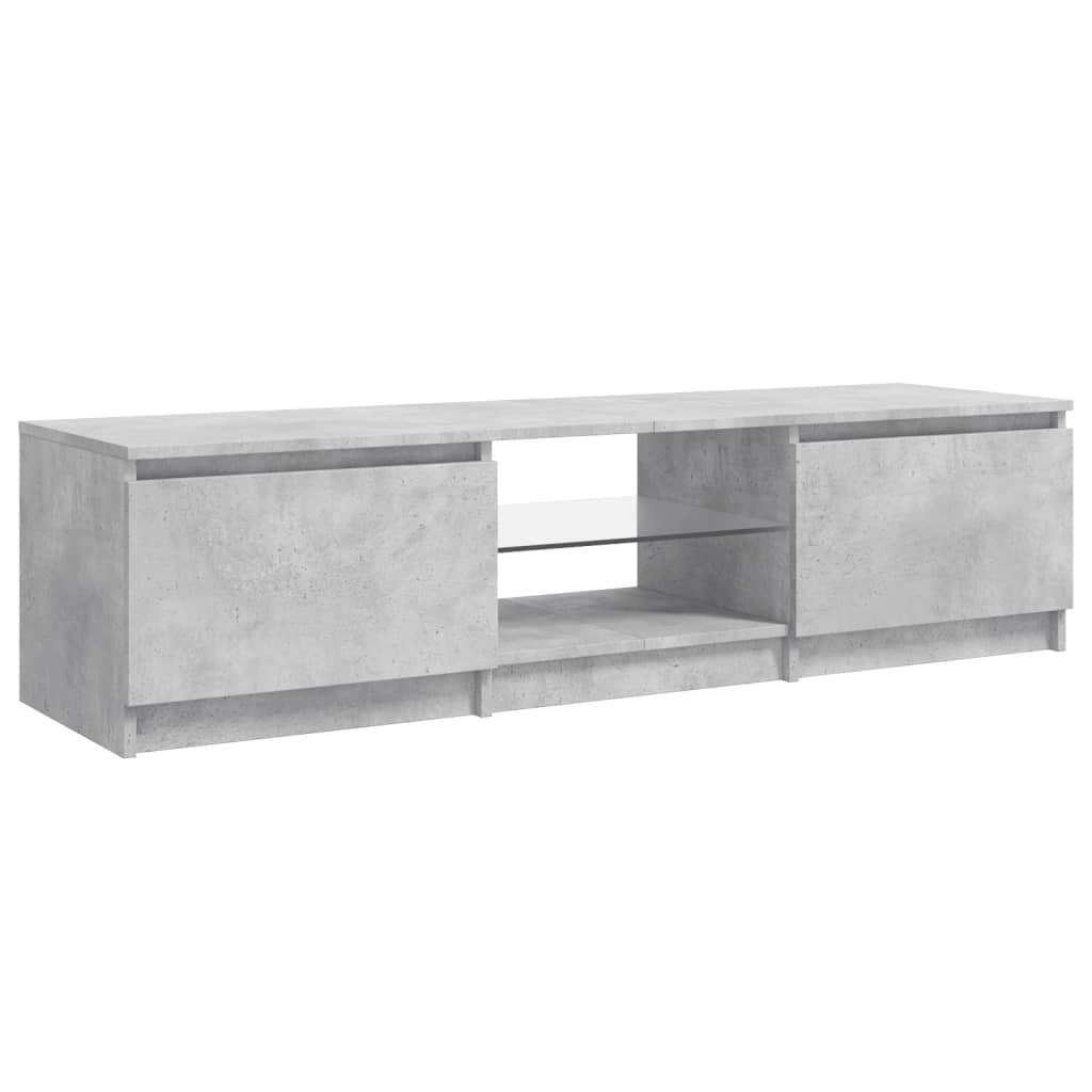TV skrinka s LED svetlami betónovo-sivá 140x40x35,5 cm