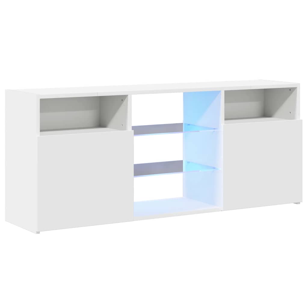 TV skrinka s LED svetlami biela 120x30x50 cm