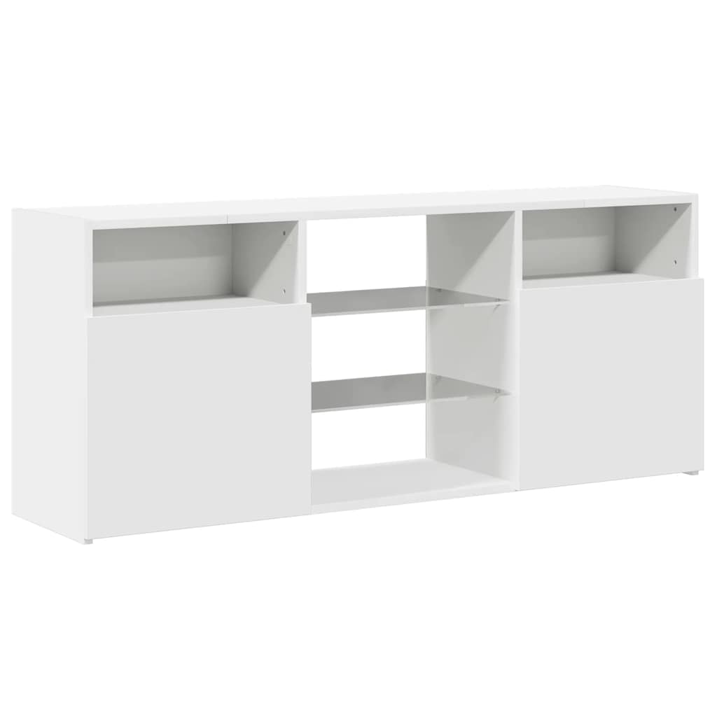 TV skrinka s LED svetlami biela 120x30x50 cm
