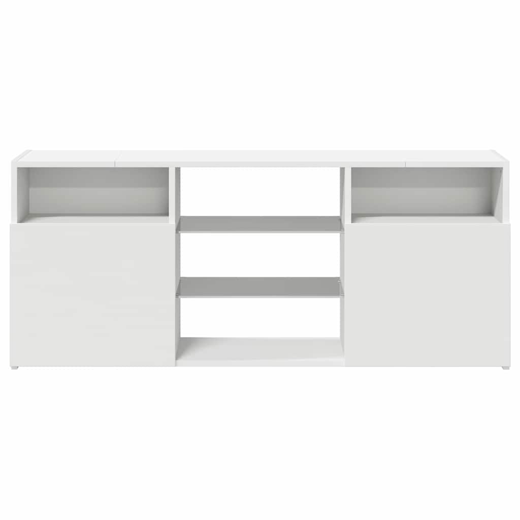 TV skrinka s LED svetlami biela 120x30x50 cm
