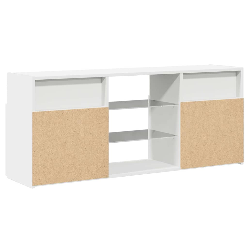 TV skrinka s LED svetlami biela 120x30x50 cm