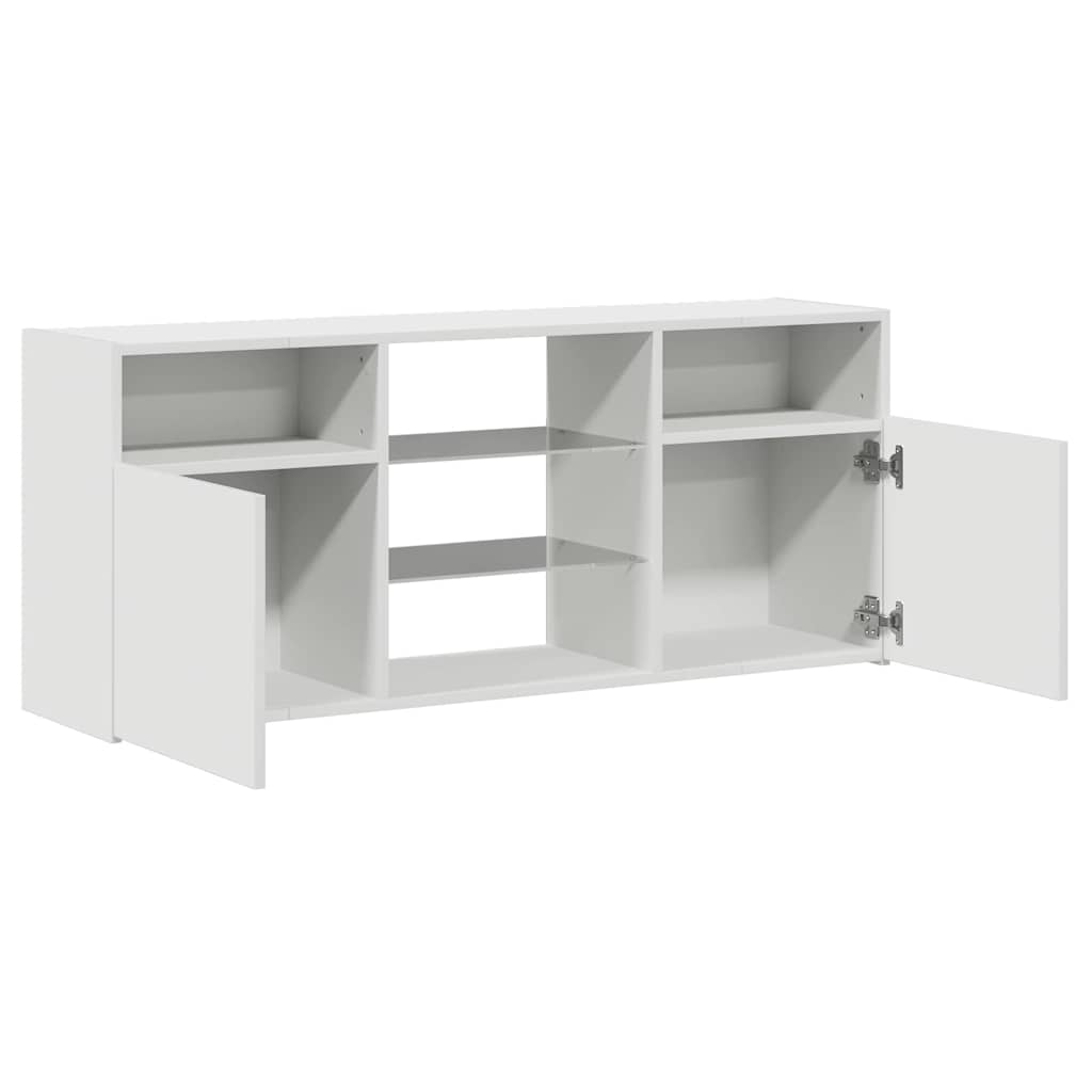 TV skrinka s LED svetlami biela 120x30x50 cm