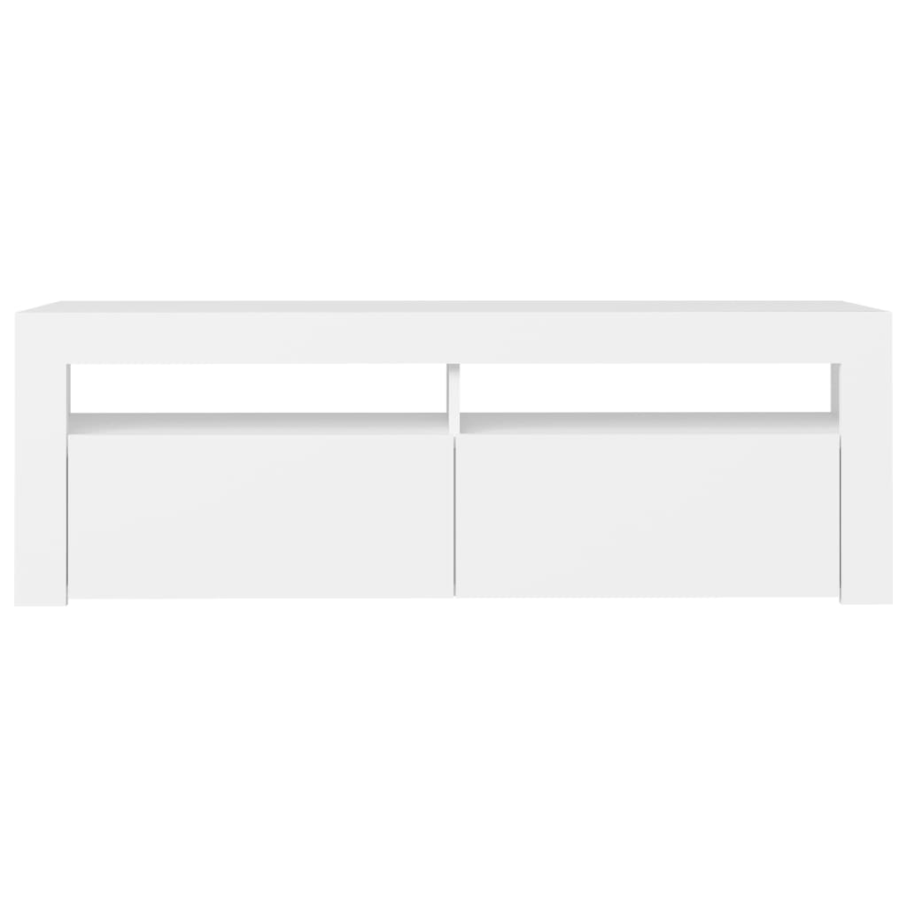 TV skrinka s LED svetlami biela 120x35x40 cm