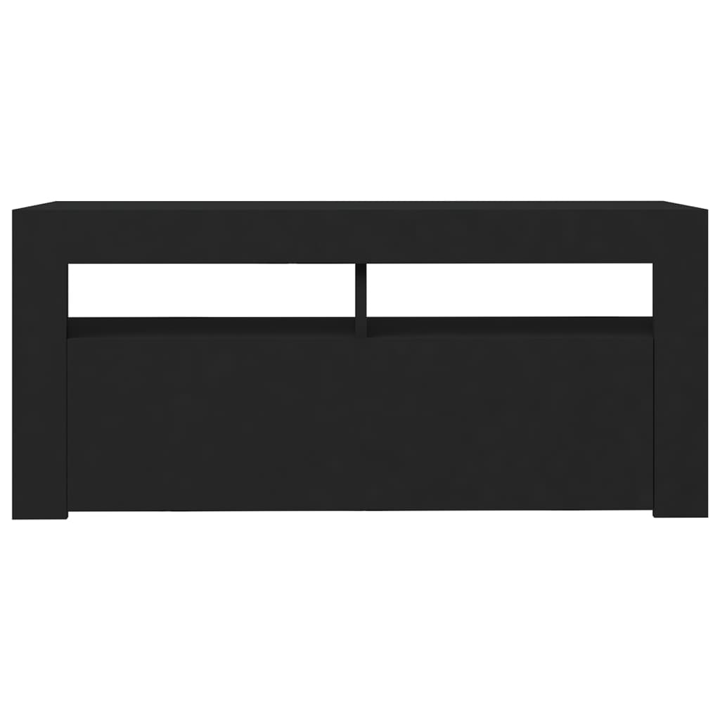 TV skrinka s LED svetlami čierna 90x35x40 cm