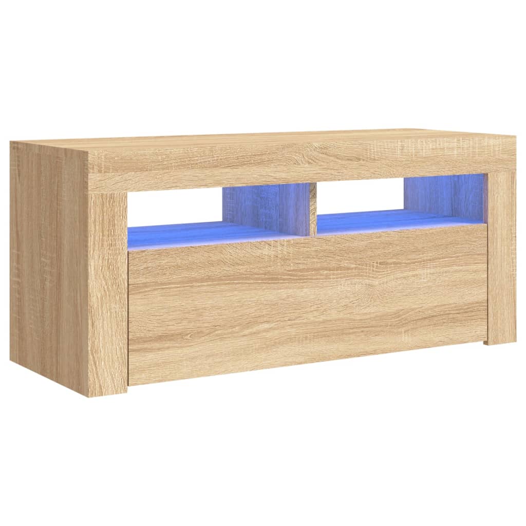 TV skrinka s LED svetlami dub sonoma 90x35x40 cm
