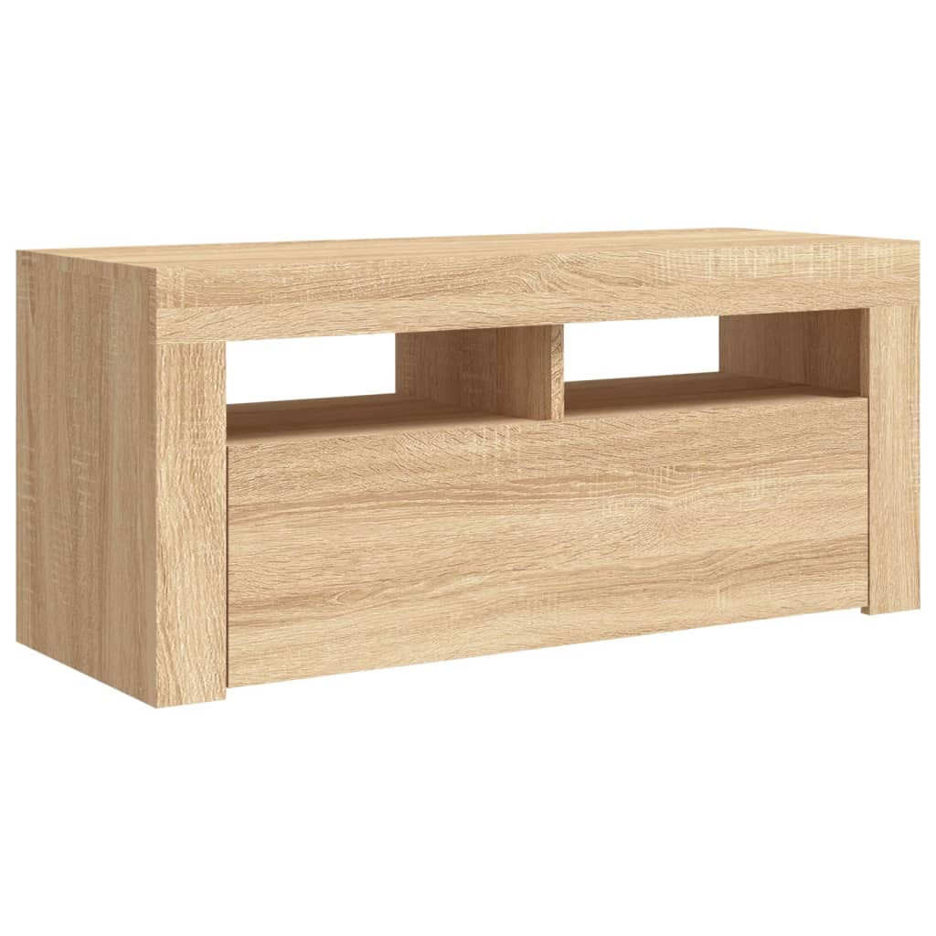TV skrinka s LED svetlami dub sonoma 90x35x40 cm